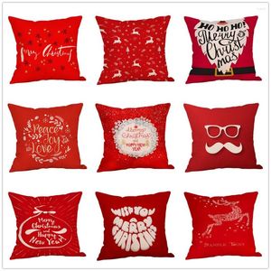 Almohada Cross Border Christmas Red Pattern Festivo Sofá Almohadas y fundas de almohada Los fabricantes pueden personalizar uno al por mayor para Distri