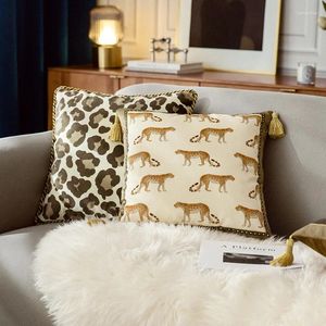 Oreiller Dunxdeco Leopard Velvet Cover Jungle Animal Case décorative Art Home Cheetah Sofa Sofa Coussin décor