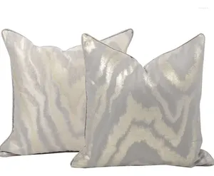 Oreiller Fashion Golden Grey Geométrique Decorative Throw Pillow / Almofadas Case 45 50 Européen Modern Inhabial Cover Home Decorating