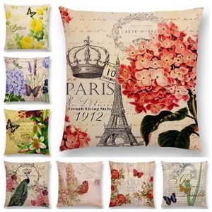 Pillow Flowers Butterfly Sofa Case Peacock Paris Cover Crow