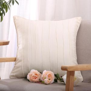 Fundas de almohada con pliegues blancos de 45x45 cm, 2 piezas, funda cuadrada hecha a medida para silla de coche, El Farmhouse, venta al por mayor