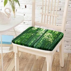 Pillow Green Bamboo Forest Chaid Stretch Durable équipé de chaises à fermeture éclair invisible Pad pour El Room Studio Library Decor