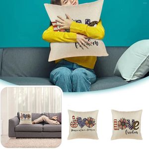 Pillow Home Decorative Throw Covers 4 juillet USA Independence Day Decor Cases Square 18x18 pouces Cover L5