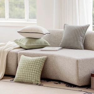 Pillow Ins Houndstoothcasse d'oreiller décorative Green Geometric Home Decor Cover 45x45cm salon Sofa Luxury Sofa Cas