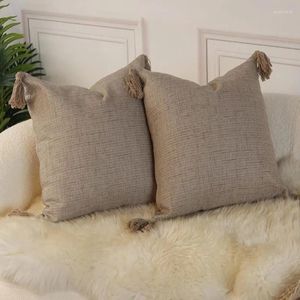 Almohada Inyahome de 2 cubiertas de tiros almohadas decorativas para el sofá cubierta de borlas rústicas cubren una gran funda de almohada de acento