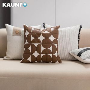 Oreiller Kaunfo Modern Brown Series Sonfa Covers Sofa Geometric Striped Design Cases For Office Living Room 45x45cm / 30x50cm