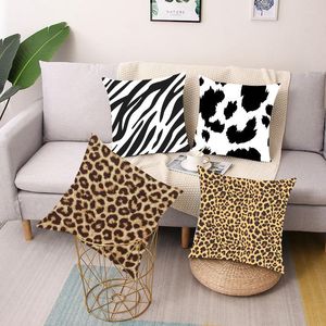 Oreiller imprimé léopard Polyester couverture carrée voiture canapé chaise de bureau taie d'oreiller Simple décoration de la maison ornements