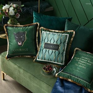 Funda De lujo para almohada Noble Retro Letter Housse De Coussin Throw Pillows Tassel Cojines Decorativos Para Sofa