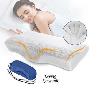 Pillow Memory Foam Bed Orthopedic Pillow Neck Protection Slow Rebound Memory Pillow Butterfly Shaped Health Cervical Neck Size 6050 cm 230606