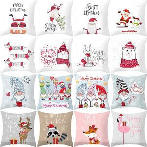 Pillow Merry Christma Décorations pour la maison Reindeer Santa Claus Tree Cover Ornement 2022 Gift de Noël Noel Année