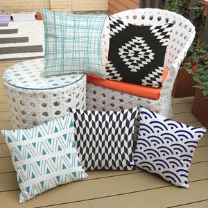 Almohada moderna almohadas de estilo americano almohadas refrescantes diseños de geometría cubiertas decorativas decoración del hogar