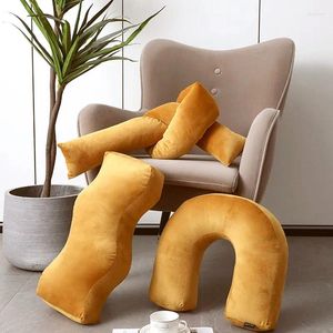 Oreiller moutarde jaune noué grand oreillers de forme longue douce pour canapé lit ajusté style nordique pliable mignon