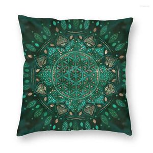 Oreiller Style nordique fleur de vie, couverture artistique à pois, décoration de maison, impression 3D, motif géométrique Mandala, pour canapé, 45x45