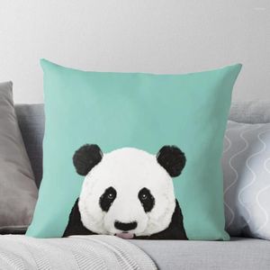 Panda d'oreiller - mignon mignon de conception de portrait d'animaux en noir et blanc illustration du téléphone portable