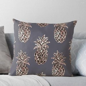 Almohada de oro rosa piña en chisporro