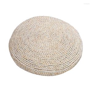 Oreiller rond, Pouf naturel, tissage fait à la main, remplissage de fil de soie, chaise de Yoga douce, tapis de siège, Tatami, coussin de fenêtre