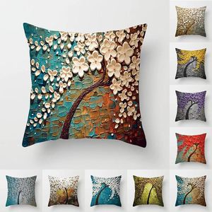 Pillow Scandinave Painting Treep Tree Tree Cover Decorations for Home Ornement Happy Year Christmas Decor 2024