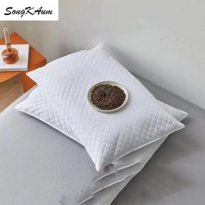 Oreiller Songkaum 100% sarrasin oreiller enfant adulte ne couche du cou lavable des oreillers simples 100% coton couverture des soins de santé
