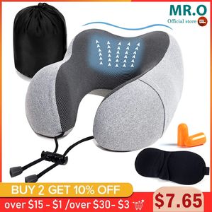 Almohada en forma de U Espuma viscoelástica Almohadas para el cuello Cervical Cuidado de la salud Ropa de cama Drop Shopping Soft Slow Rebound Space Travel Pillow 230211