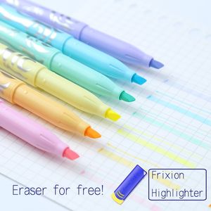 Pilot FriXion Marqueurs 6pcs Surligneurs pastel Couleur douce Stylo effaçable Kawaii Papeterie Scrapbooking Stylos pour l'école 201102