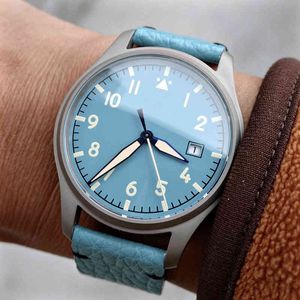 Pilot titanium watch automatique hommes sports mécaniciens monnaie de bracelet 40 mm hommage luxe jumeler les horloges lumineuses no 2022