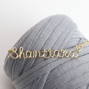 Gargantilla con nombre personalizado, collar de cadena, colgante hecho a mano, joyería con envoltura de alambre, regalos para el día de la madre, accesorios de ropa para mujer