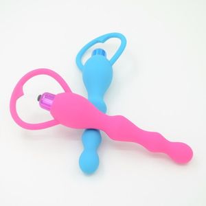 Otros productos del sexo Pink Anal Plug Butt Waterproof Silicone Anal Vibrator juguetes para adultos