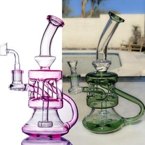 Pink Bong Dab Rig Fab Egg Percolator Glass Water Pipe Recycler Oil Rigs Heady Hookah Bubbler avec 14mm Banger pour fumer Accessoires Dabs