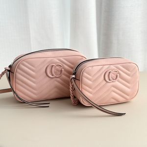 Bolso de diseñador rosa, bolso de hombro para cámara, bolso de mano con cremallera para mujer, bolso de cuero de lujo de diseñador, bolso cruzado, cartera para mujer, monederos, bolso de cadena de moda