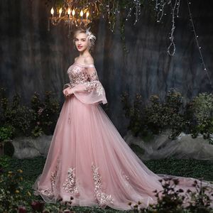 Flores rosadas, estampado de ilusión Floral, encaje hasta una línea, vestidos de noche elegantes, vestido de fiesta largo hasta el suelo, vestidos de noche