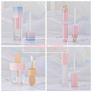 Tubos de brillo de labios para niñas Tinte de plástico DIY Paquete de maquillaje vacío Brillo de labios Estuche de lápiz labial líquido Embalaje de belleza HHAa103