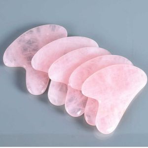 Pink Natural Jade Gua Sha Board Chinois Acupuncture Straming Tool Back Massage Corps Masseur Scraper Therapy Blood Circul