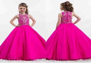 Robe de bal princesse scintillante rose Girl039s robes de concours pour adolescents longueur de plancher enfants vêtements de cérémonie robes de bal avec perles 2342606