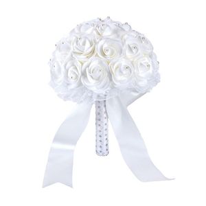 Bouquet de mariage rose accessoires de mariage colorés blanc artificiel demoiselle d'honneur fleur perles perles mariée tenant des fleurs CPA158292274f