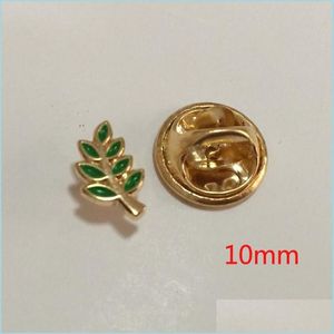 Pins Broches 100 Uds. Pines de esmalte verde insignia y broches Acacia Sprig Regalia masónica Mason Lapel Pin Akasha regalo para compañeros Meta302R