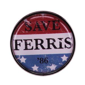 Broches de alfileres 1986 Film Ferris Buellers Day Off Broche Save 86 Esmalte Pin Retro Poster Art Button Badge Drop Delivery Jewelry Dhe6K