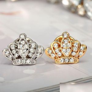 Broches Broches Bk Prix Fl Diamant Couronne Mini Broche Couple Coor Mode Hommes Femmes Costume Chemise Bouton Collier Broches Bijoux Drop Deliv Dhxpn