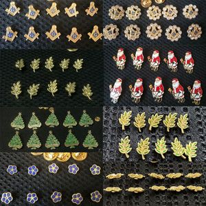 Broches de alfileres Broche de masones de metal clásico Papá Noel Flor Hoja Alfileres masónicos Broches Accesorios de joyería de fiesta Regalos de Navidad 230630