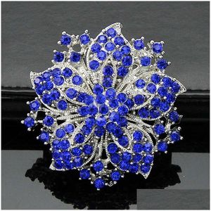 Broches Broches Diamant Broche Cristal Fleurs Bauhinia Pins Boutonnière Bâton Cors Écharpe Clips De Mariage De Mode Bijoux Will And Drop Dhkwt