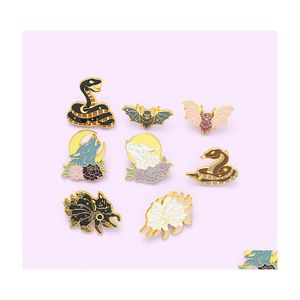 Broches Broches Émail Broche Pour Femmes Mode Robe Manteau Demin Métal Drôle Broche Broches Badges Promotion Cadeau Conception Loup Serpent Animal Dhskt