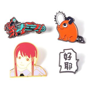 Alfileres, broches Est Anime motosierra hombre insignia de Metal Pin Cosplay Pochita colección de recuerdo broche alfileres accesorios accesorios Fan regalos