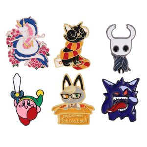 Pins Broschen Vergoldete Tierbrosche 6 Teile/satz Drachenkatze Legierung Pins Hollow Knight Themed Emaille Metallabzeichen Cartoon Drop Deliver Dhhjm