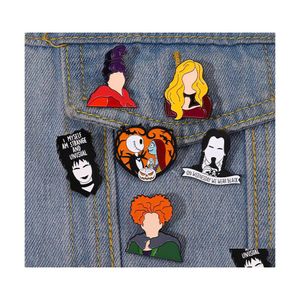 Alfileres Broches Película de Halloween Esmalte Alfileres Custom Zombie Lydia Wednesday Sandersons Broche Solapa Insignias Personaje Joyería Regalo Para Fa Dh0Z7