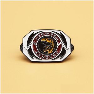 Pins Brooches Mighty Morphin Power Rangers Metal Cartoon Brooch Backpack Interesting Enamel Pins Hat Bag Decorate Badges Drop Deliv Dhqda