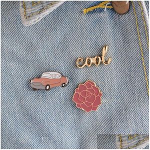 Broches Broches Nouveaux Bijoux De Mode Broche Épingles En Émail Insigne De Collier Fleur De Voiture Rouge Cool Design Usine En Gros Drop Delivery Dhpcu