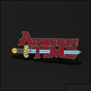 Broches Broches Broches Bijoux Fantasy Experience Adventure Time Scarlet Sword Émail Pin pour enfants Powerf Badges Cuir Bdehome Ott97