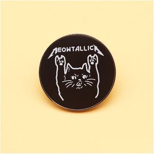 Broches Broches Rétro Rock Musique Bande Dessinée Broche Gothique Bande Chat Métal Badge Broche Ronde Drop Delivery Bijoux Dhopd