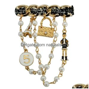 Épingles Broches Vente Articles Élégant Dame Chaînes De Perles Épingles Écharpe Boucle Collier Bijoux Vêtements Décorations Top Gros Drop Livraison Dhsvi