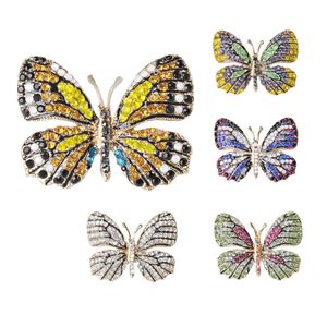 Broches, broches superbe strass papillon broche broche fête de mariage robe de mariée bijoux