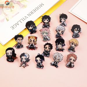 Pines Broches Venta al por mayor Demon Slayer Anime Papel Broche Acrílico DIY Decorativo para mujeres Hombre Regalo de cumpleaños Juguete para niños 230909